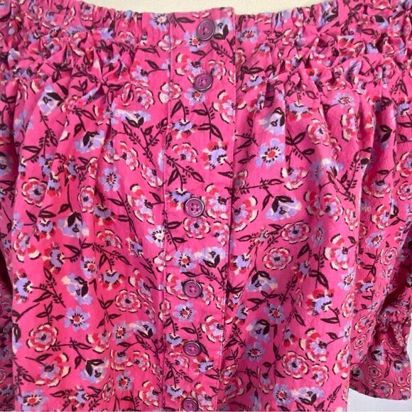 FREE PEOPLE JAMES CROPPED SMOCKED PEASANT BLOUSE - Picture 9 of 11